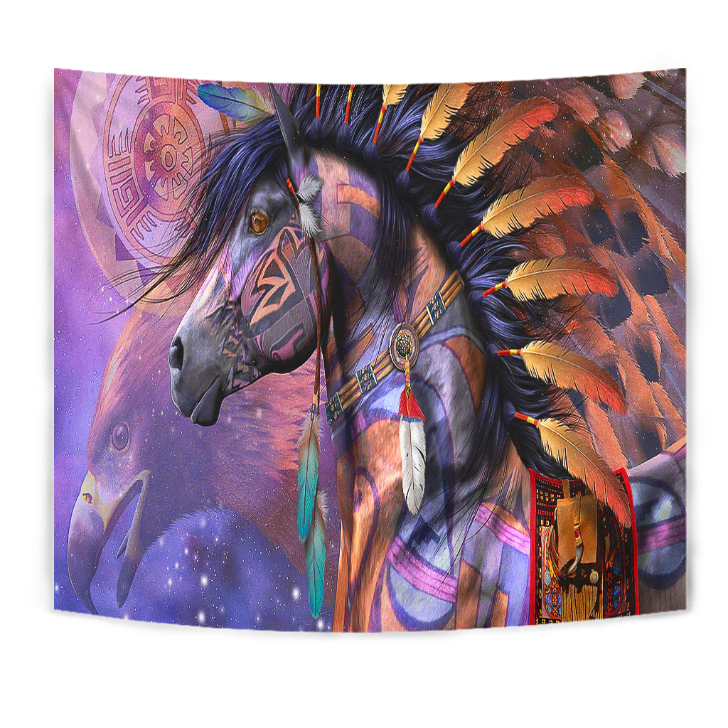 Horses Dreamcatcher Native American Tapestry LT10 - Wonder Print Shop