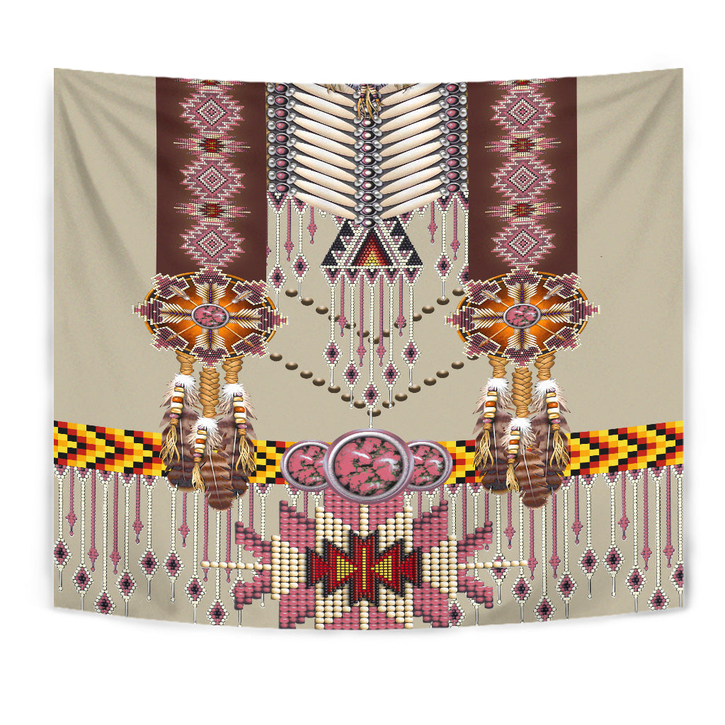 native-american-pink-pattern-breastplate-tapestry