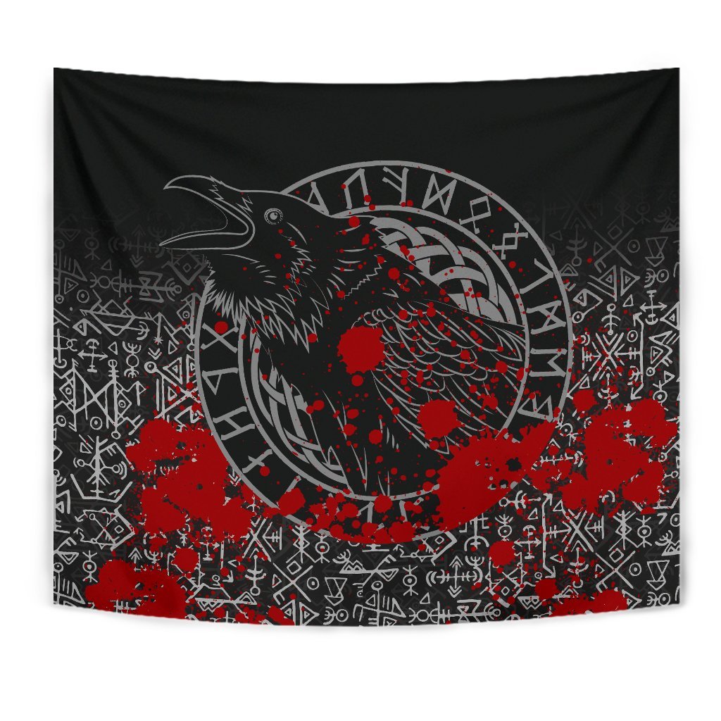 viking-tapestry-odin-raven-rune-futhark-blood