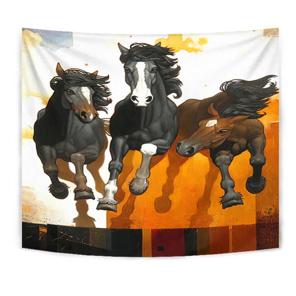 Horse Running Native American Tapestry LT10 - Wonder Print Shop