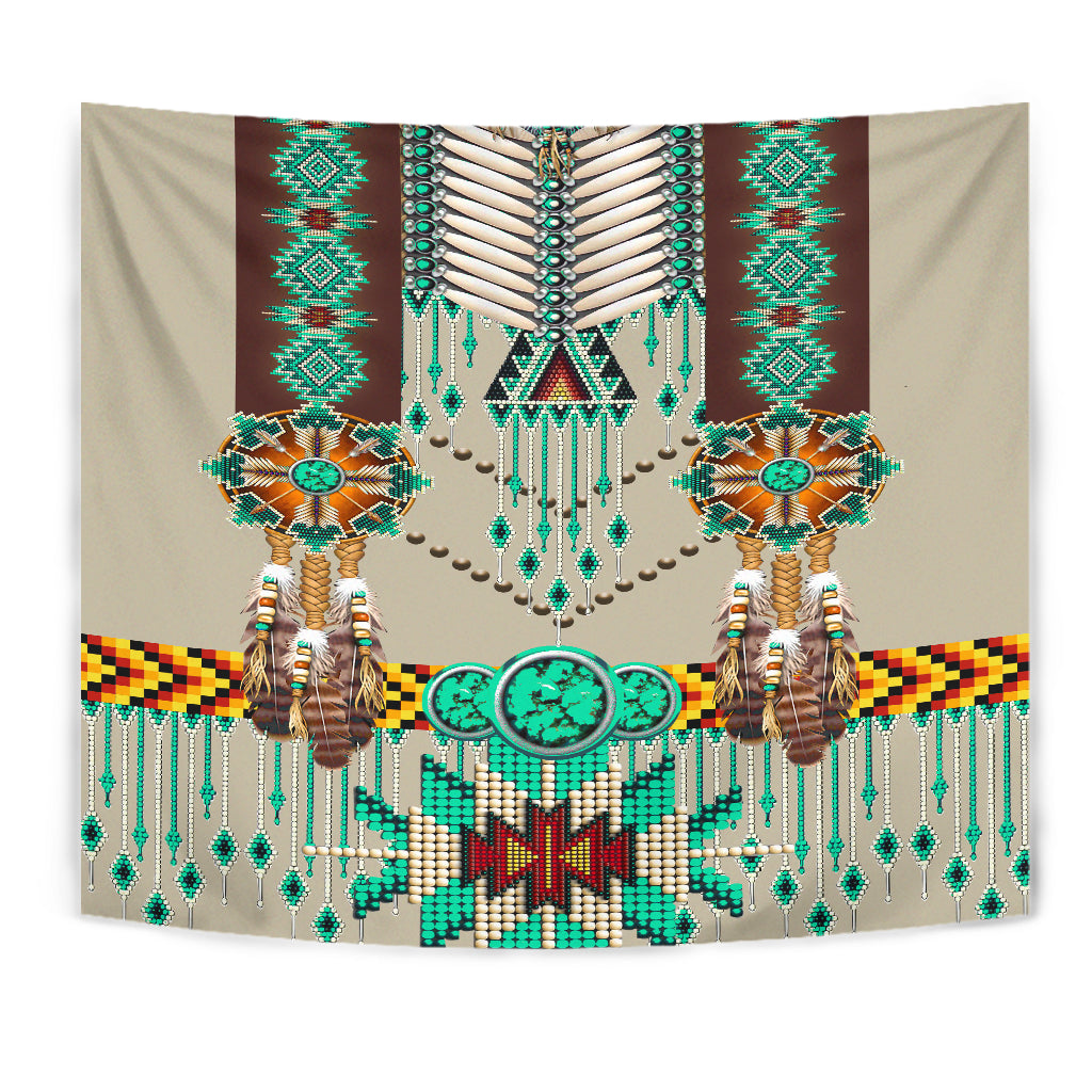 native-american-green-pattern-breastplate-tapestry