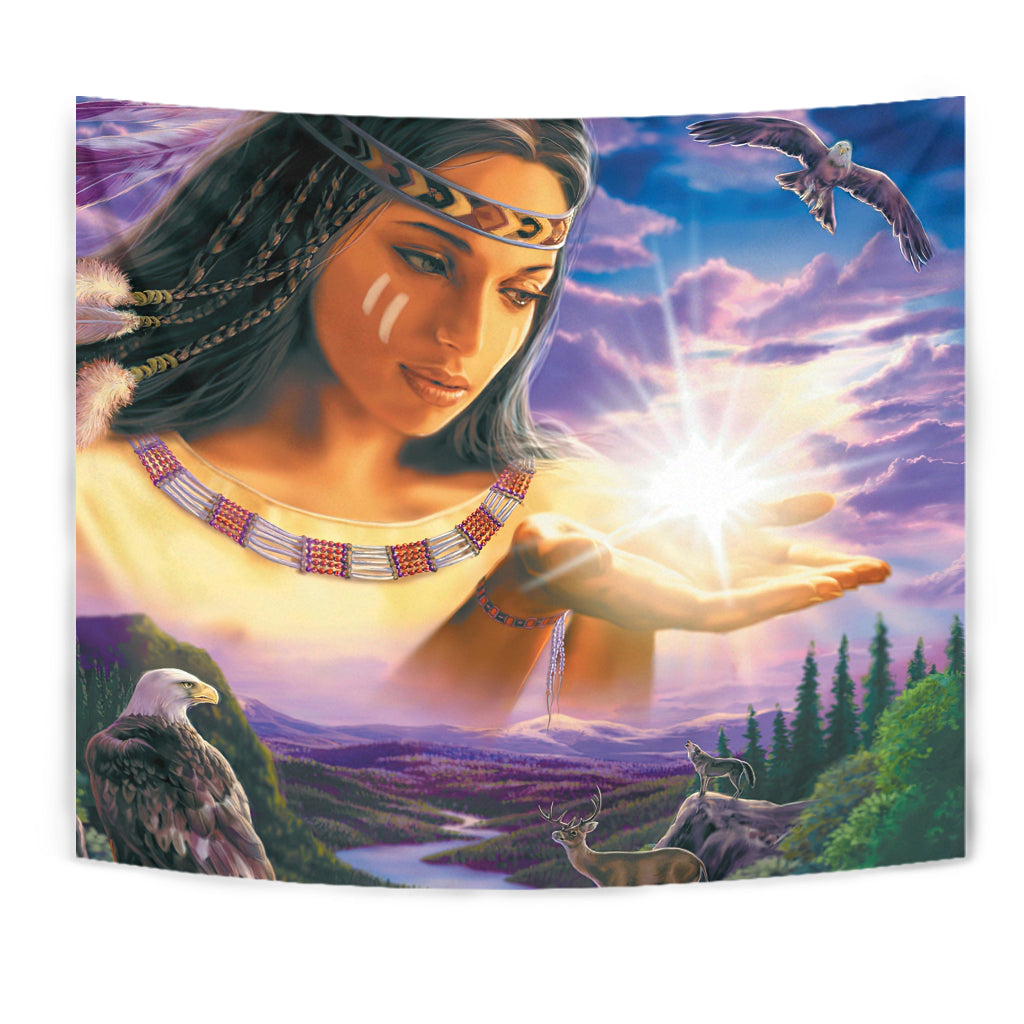 Native American Girl Tapestry LT10 - Wonder Print Shop