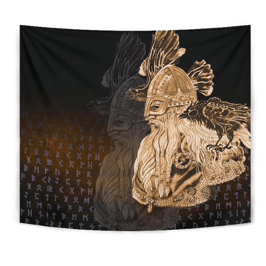 viking-tapestry-odin-raven-viking-gold