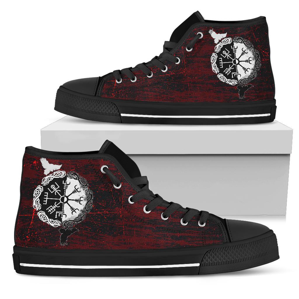 viking-high-top-shoes-raven-of-odin-and-symbol-viking-on-blood-background