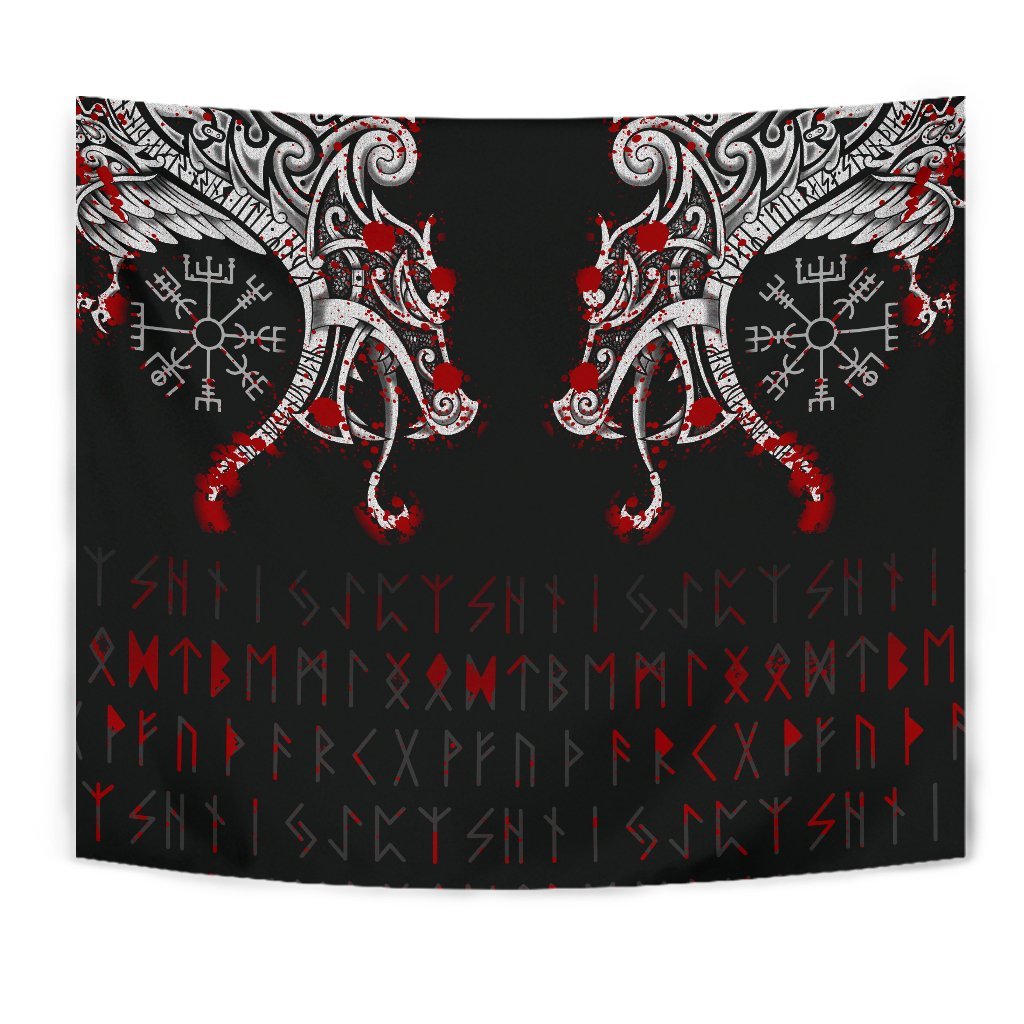 viking-tapestry-double-dragon-tattoo-and-vegvisir-blood