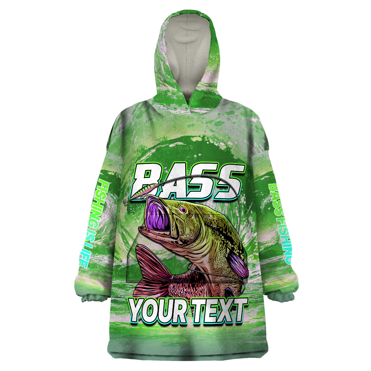 custom-personalised-bass-fishing-is-life-hook-sport-largemouth-green-wearable-blanket-hoodie