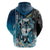 Native American Wolf Dreamcatcher Blue Hoodie - Wonder Print Shop