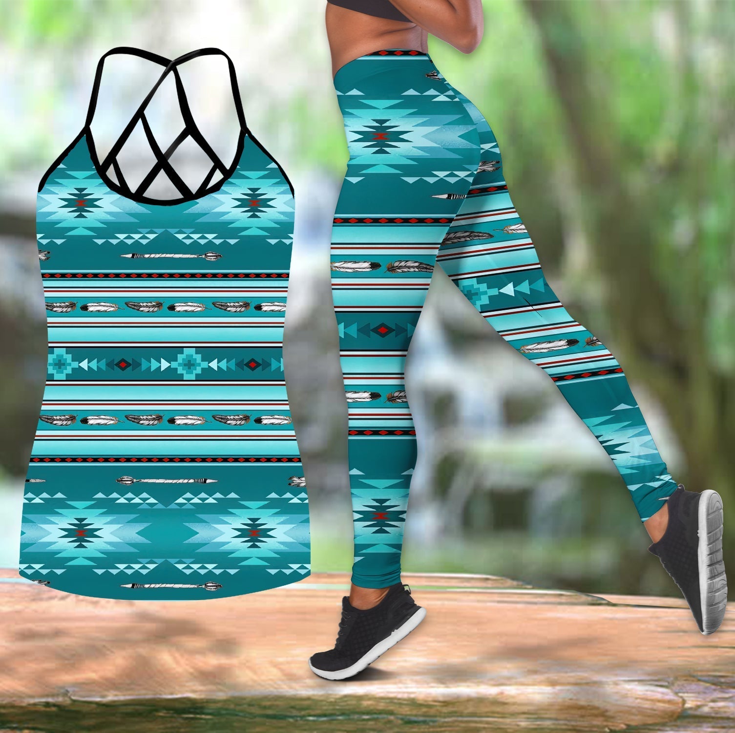 native-american-blue-light-pattern-combo-crisscross-and-leggings