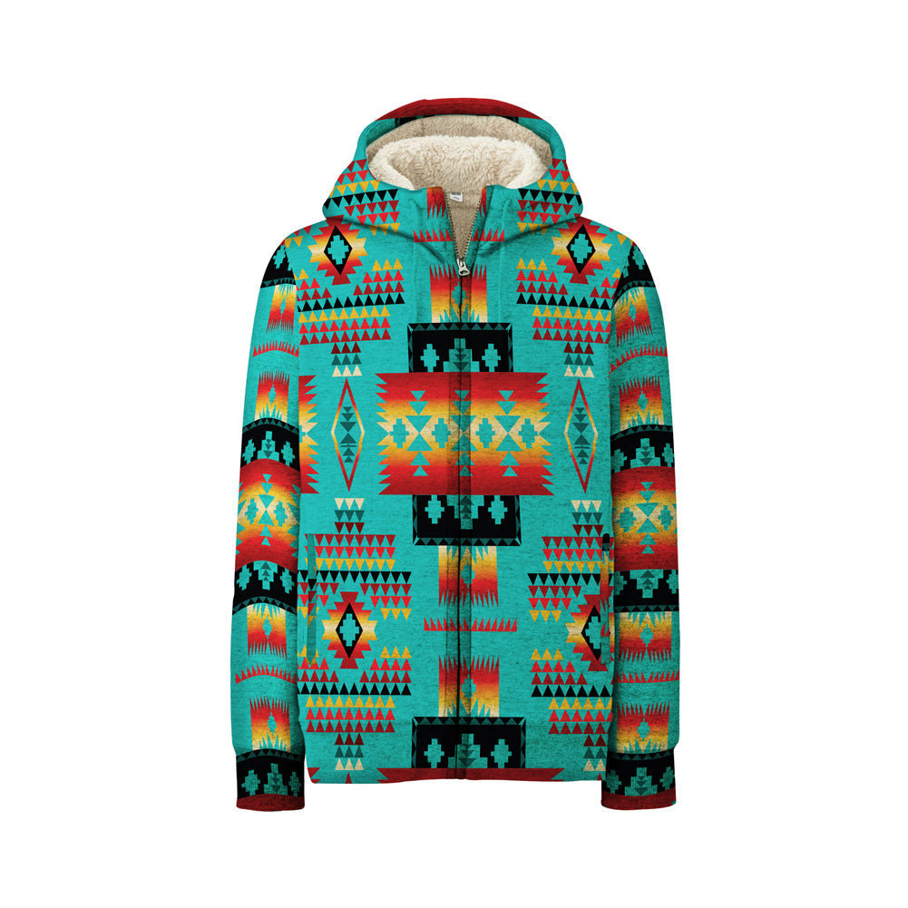 blue-native-american-pattern-3d-fleece-hoodie