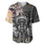 Native American Headdress Gray With Human Skull African Pattern Baseball Jersey - Wonder Print Shop