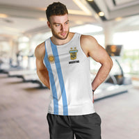 White Argentina tank with blue stripes, sun badge and AFA crest on chest