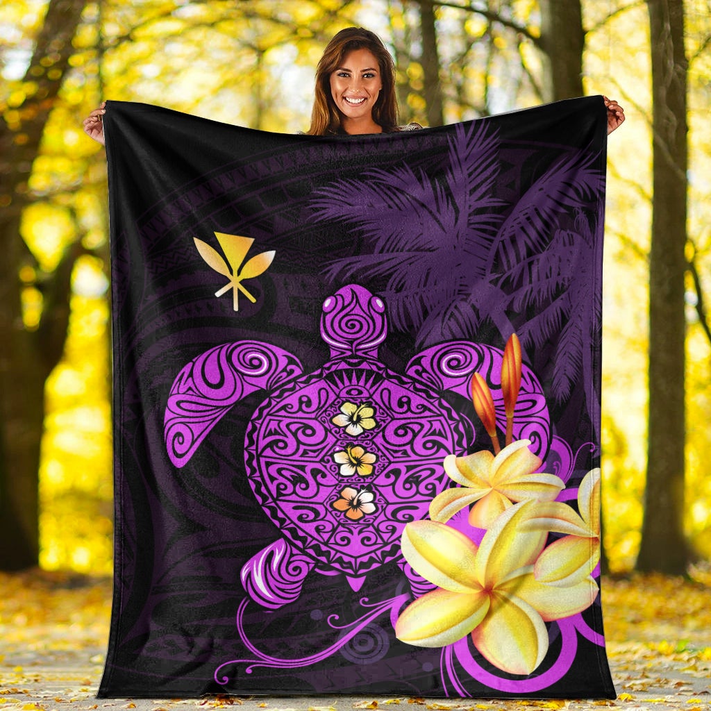 hawaii-turtle-premium-blanket-hawaiian-flowers-version-purple-elegant