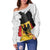 (Custom Personalised) Germany Off Shoulder Sweater Grunge Deutschland Map and Coat Of Arms LT13 - Wonder Print Shop