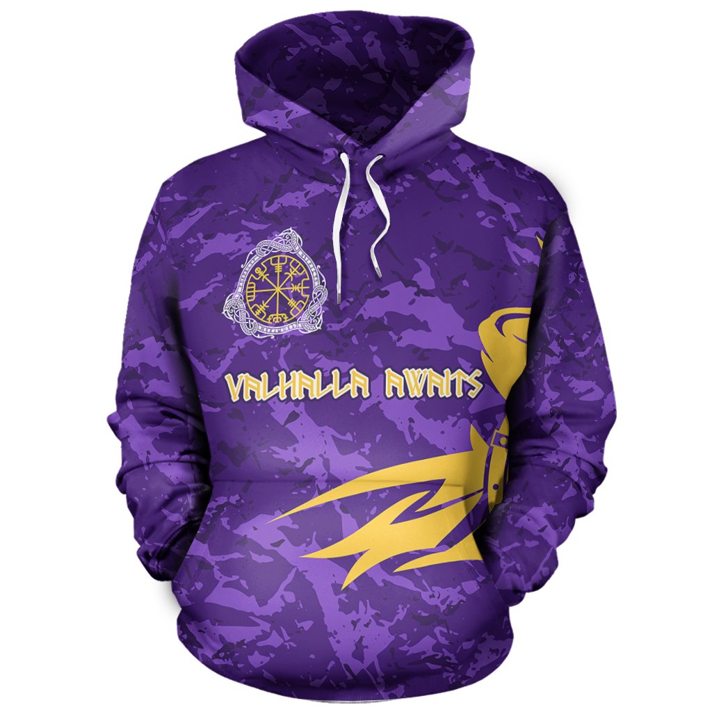 Viking Warrior Minnesota Colors Pullover Hoodie A0 RLT12 - Wonder Print Shop