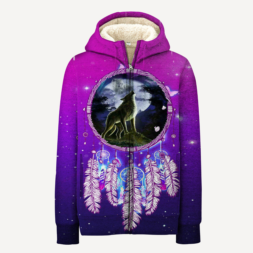 violet-dreamcatcher-wolf-native-american-3d-fleece-hoodie