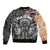 Native American Headdress Gray With Human Skull African Pattern Bomber Jacket - Wonder Print Shop