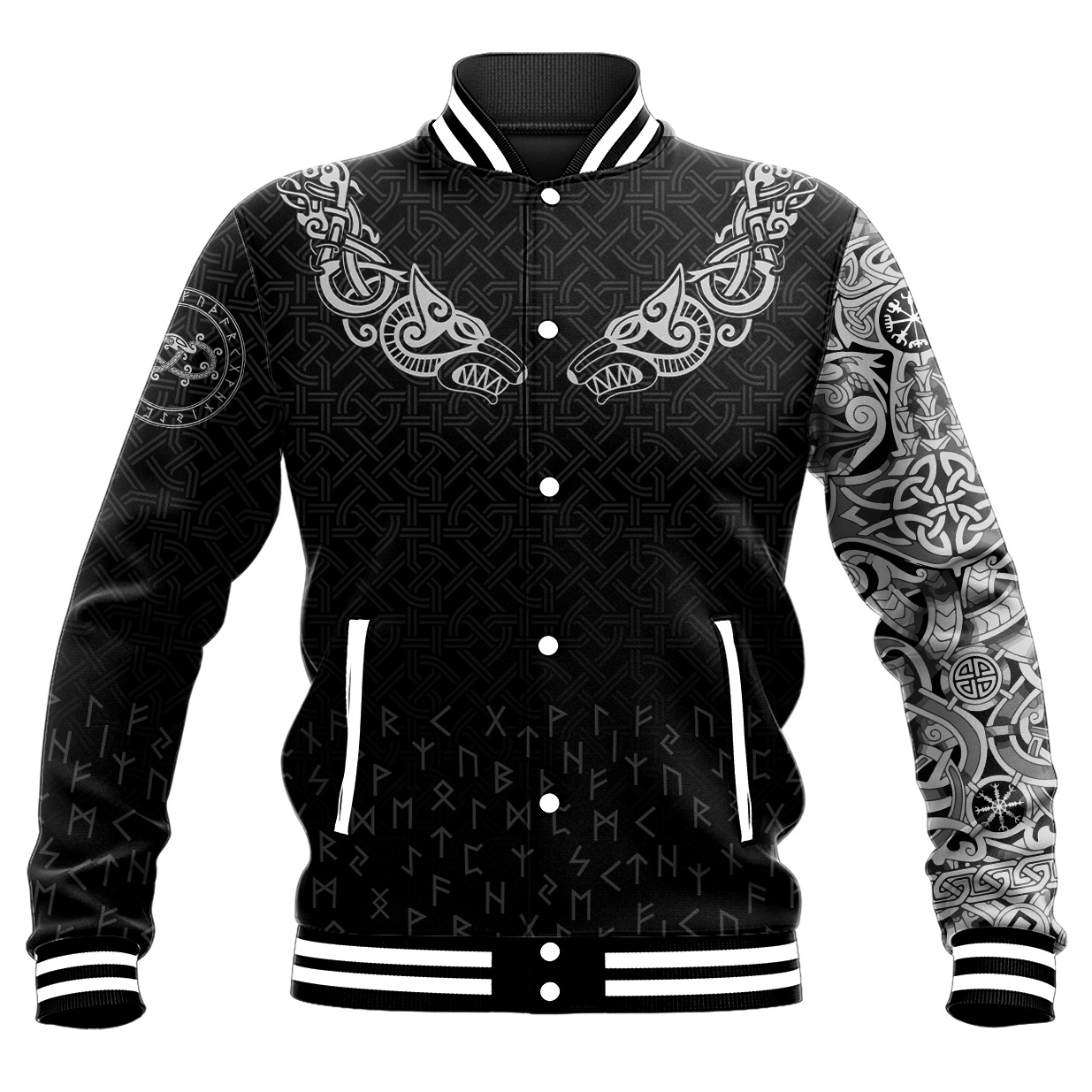 Viking Baseball Jacket Viking Jormungand Tattoo RLT12 - Wonder Print Shop