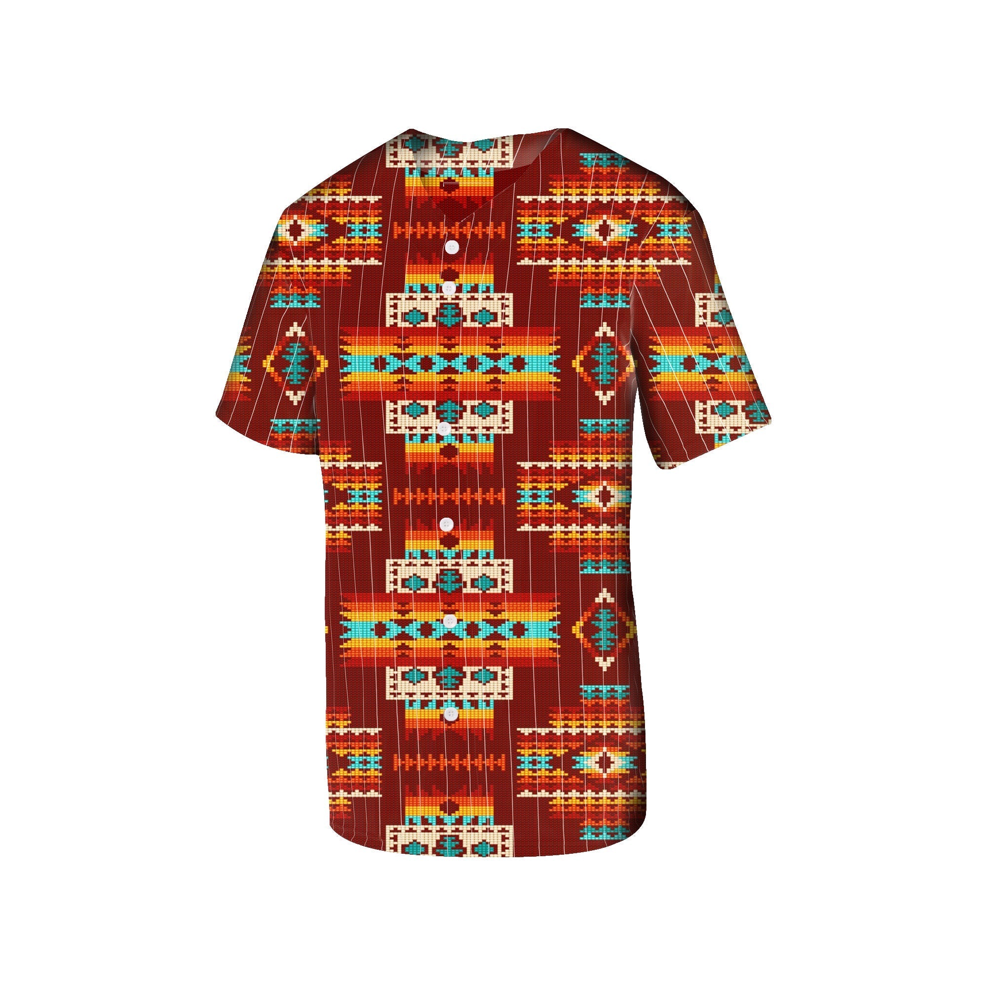 Red Pattern Native American Baseball Jersey LT10 - Wonder Print Shop