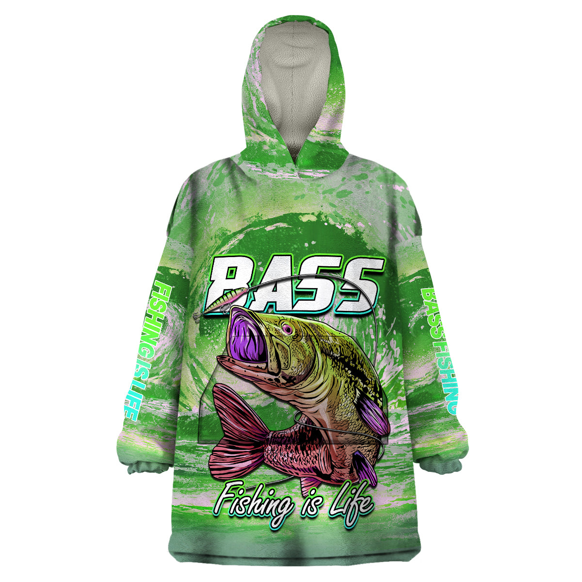 bass-fishing-is-life-hook-sport-largemouth-green-wearable-blanket-hoodie