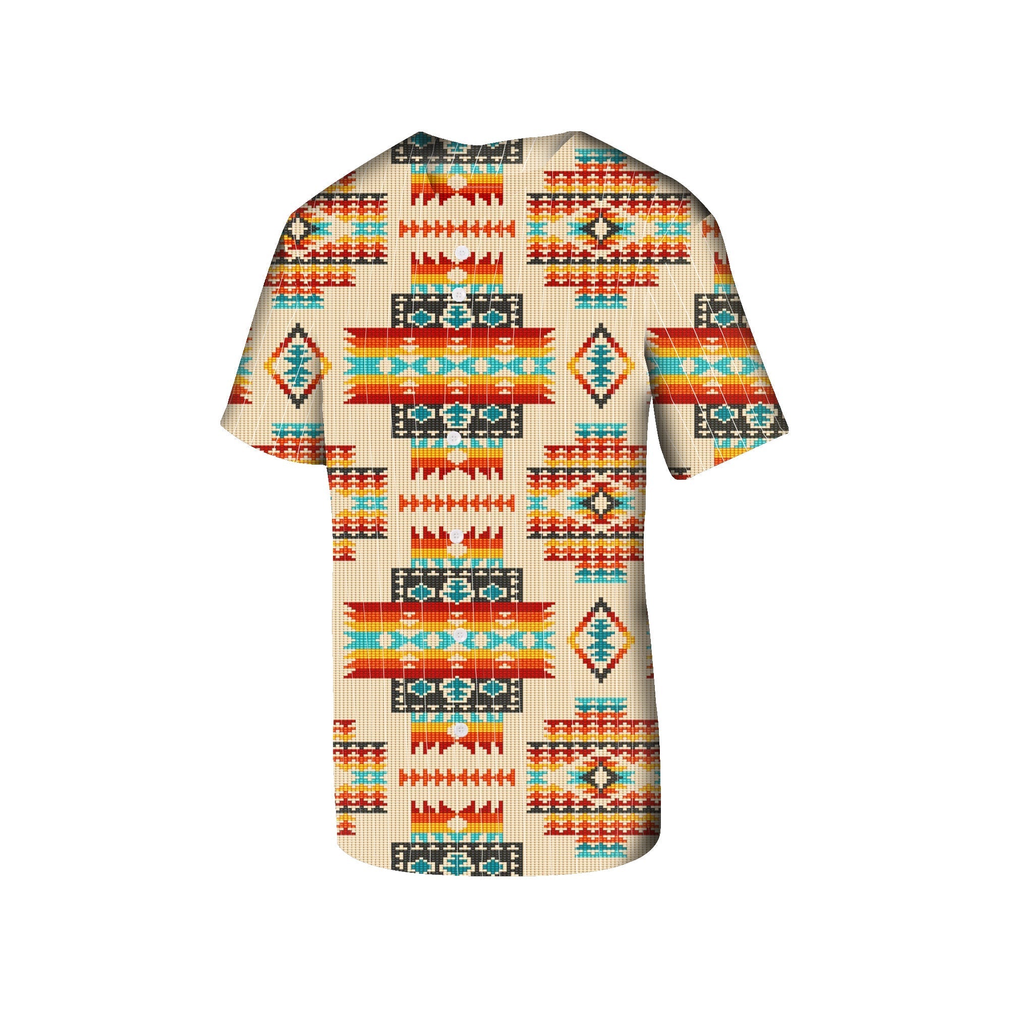 Cream Pattern Native American Baseball Jersey LT10 - Wonder Print Shop