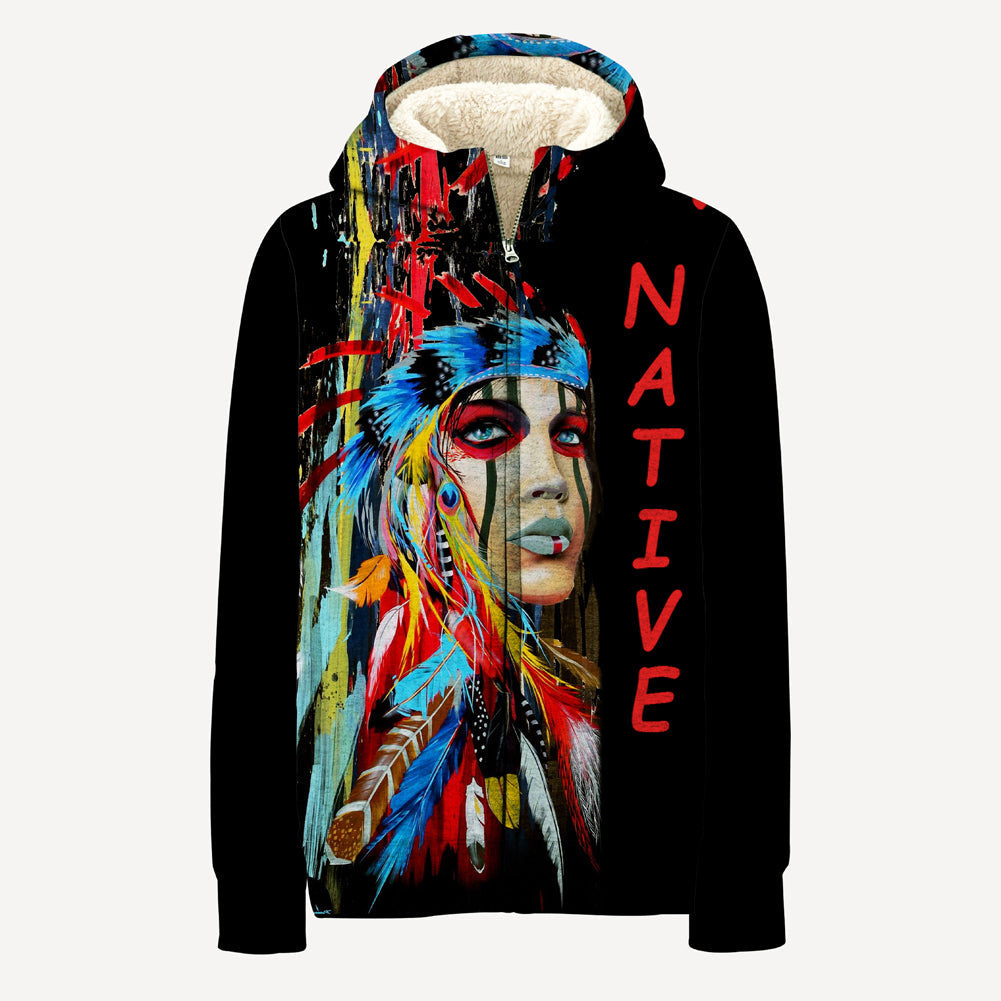 native-girl-native-american-3d-fleece-hoodie