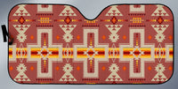 Multicolor geometric auto sun shade with tribal cross motifs