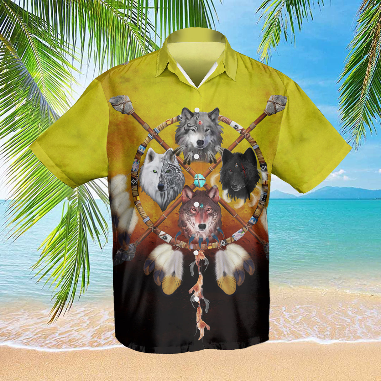 Native American Wolf and Dream Catcher Hawaiian Shirt 3D 29 LT10 - Wonder Print Shop