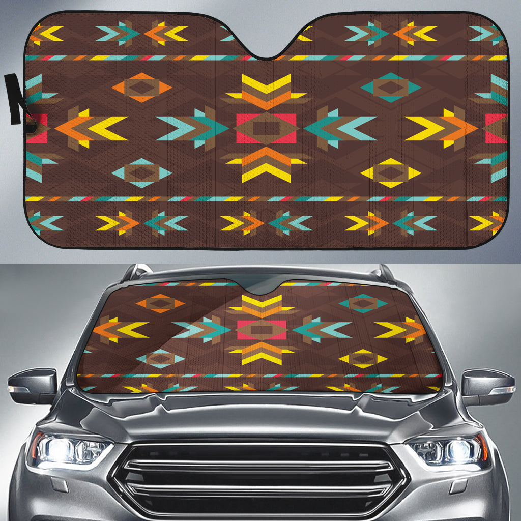 blue-pattern-brown-native-american-auto-sun-shades