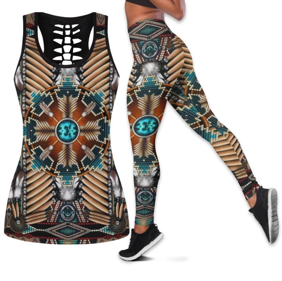 naumaddic-arts-brown-native-american-hollow-tanktop-leggings-set