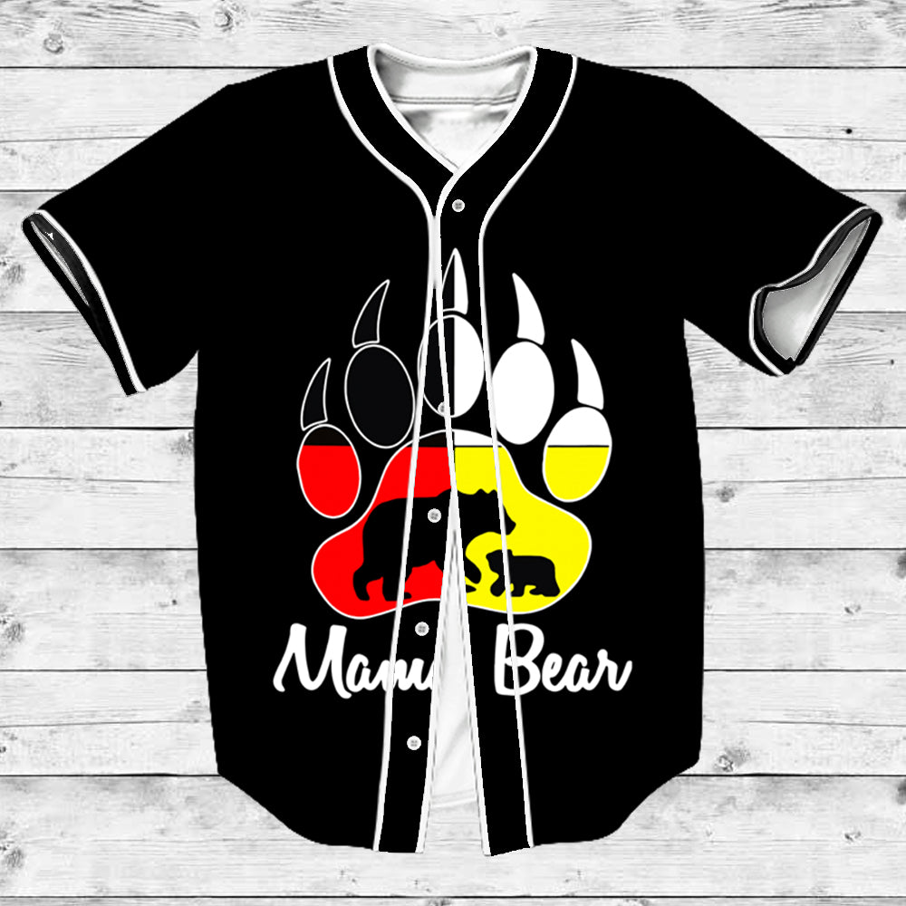 Mama Bear Medicine Wheels Native American Baseball Jersey LT10 - Wonder Print Shop