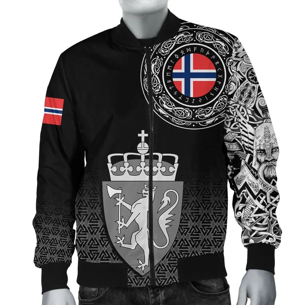 Viking Bomber Jacket Norway Coat Of Arms RLT7 - Wonder Print Shop