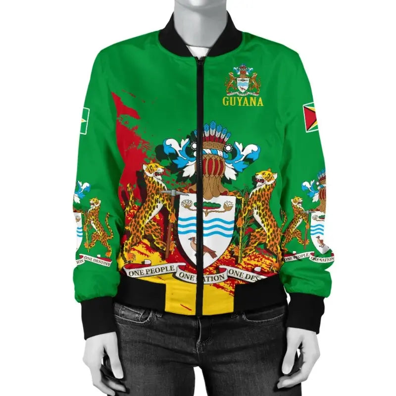 Guyana Special Womens Bomber Jacket RLT8 - Wonder Print Shop