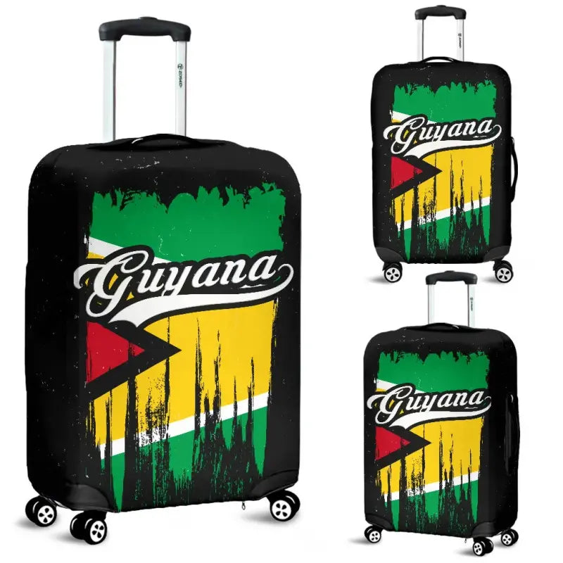 Guyana Grunge Flag Luggage Cover RLT8 - Wonder Print Shop