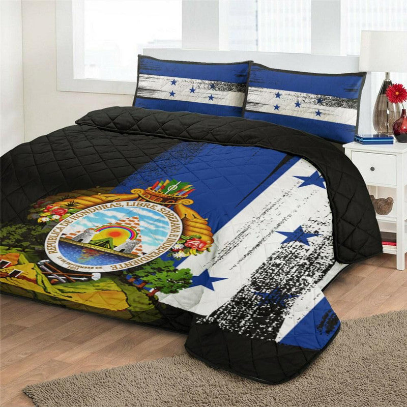 Honduras Flag Quilt Bed Set Flag Style RLT8 - Wonder Print Shop