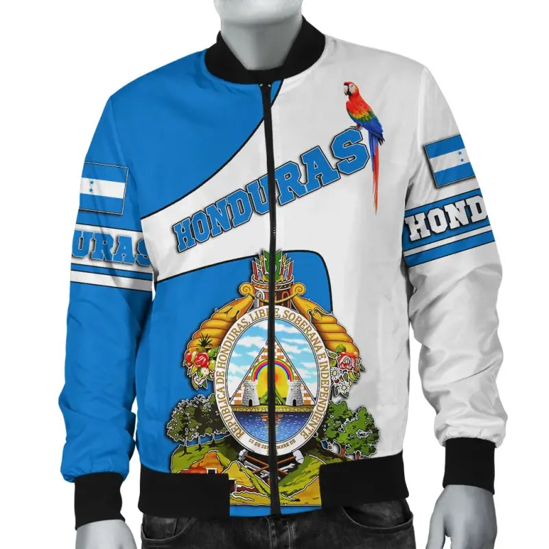 Honduras Bomber Jacket - Flag and Coat of Arms RLT8 - Wonder Print Shop