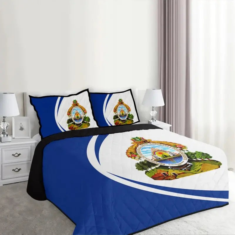 Honduras Flag Coat Of Arms Quilt Bed Set Circle1 RLT8 - Wonder Print Shop