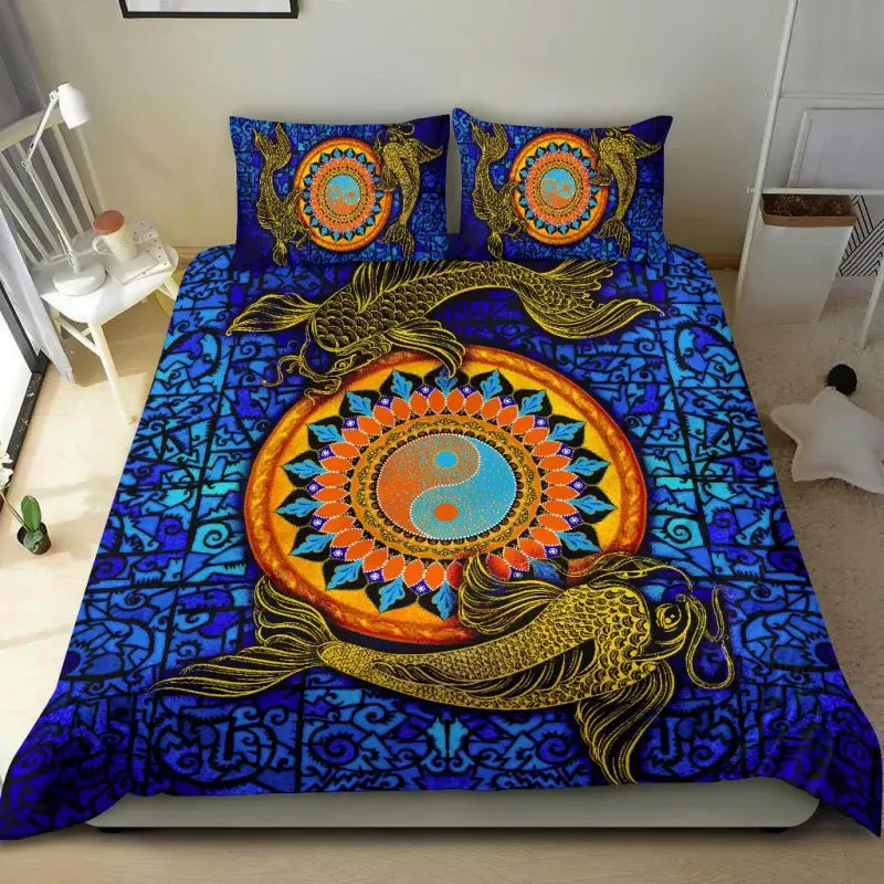 Koi Fish Bedding Set - Koi Fish Yin Yang RLT8 - Wonder Print Shop