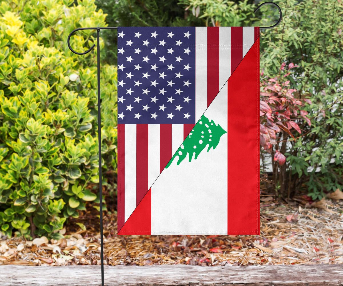 US Flag with Lebanon Flag RLT6 - Wonder Print Shop