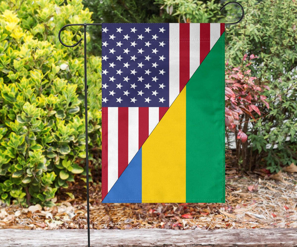 US Flag with Gabon Flag RLT12 - Wonder Print Shop