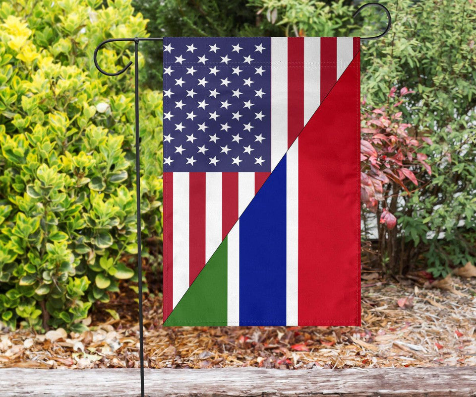 US Flag with Gambia Flag RLT12 - Wonder Print Shop