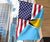 US Flag with Saint Lucia Flag RLT6 - Wonder Print Shop