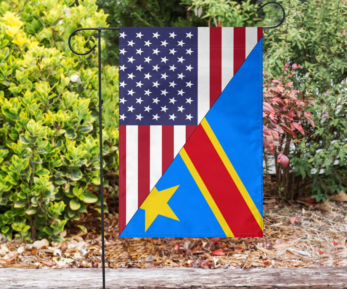 US Flag with DemocraticRepublicOfTheCongo Flag RLT13 - Wonder Print Shop