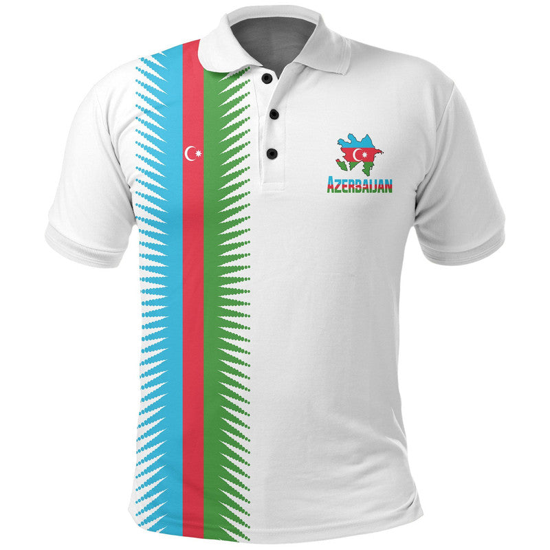 Azerbaijan Polo Shirt United Flag (White) RLT8 - Wonder Print Shop