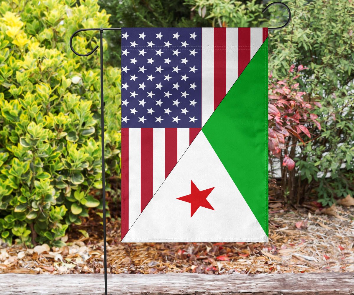 US Flag with Djibouti Flag RLT12 - Wonder Print Shop