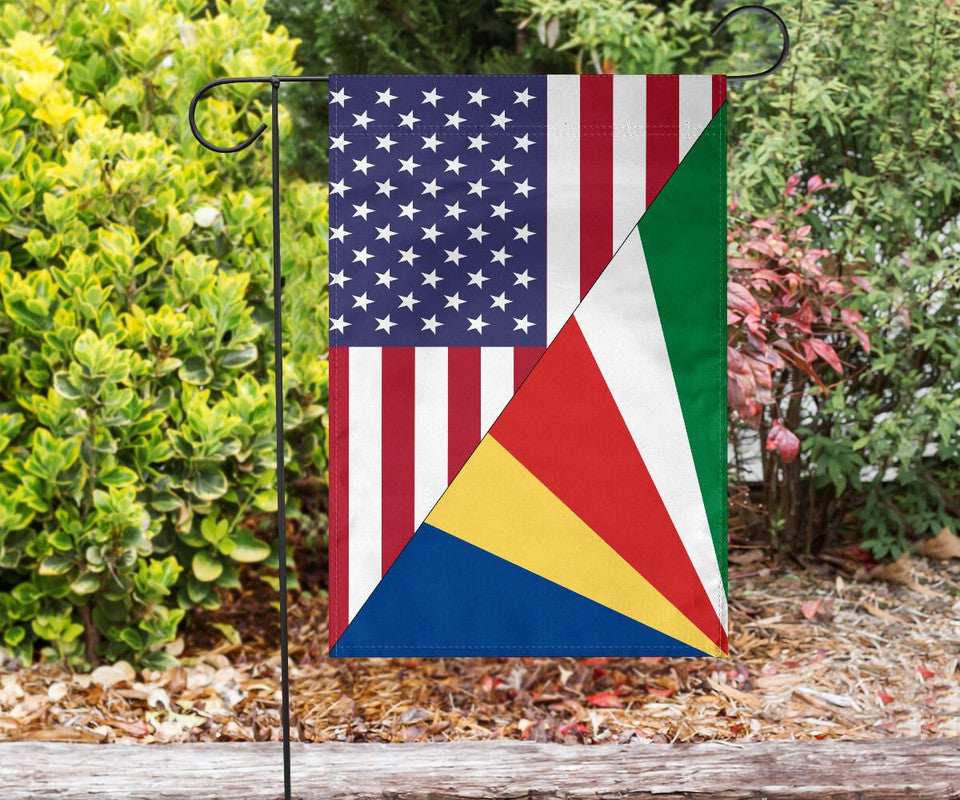 US Flag with Seychelles Flag RLT12 - Wonder Print Shop