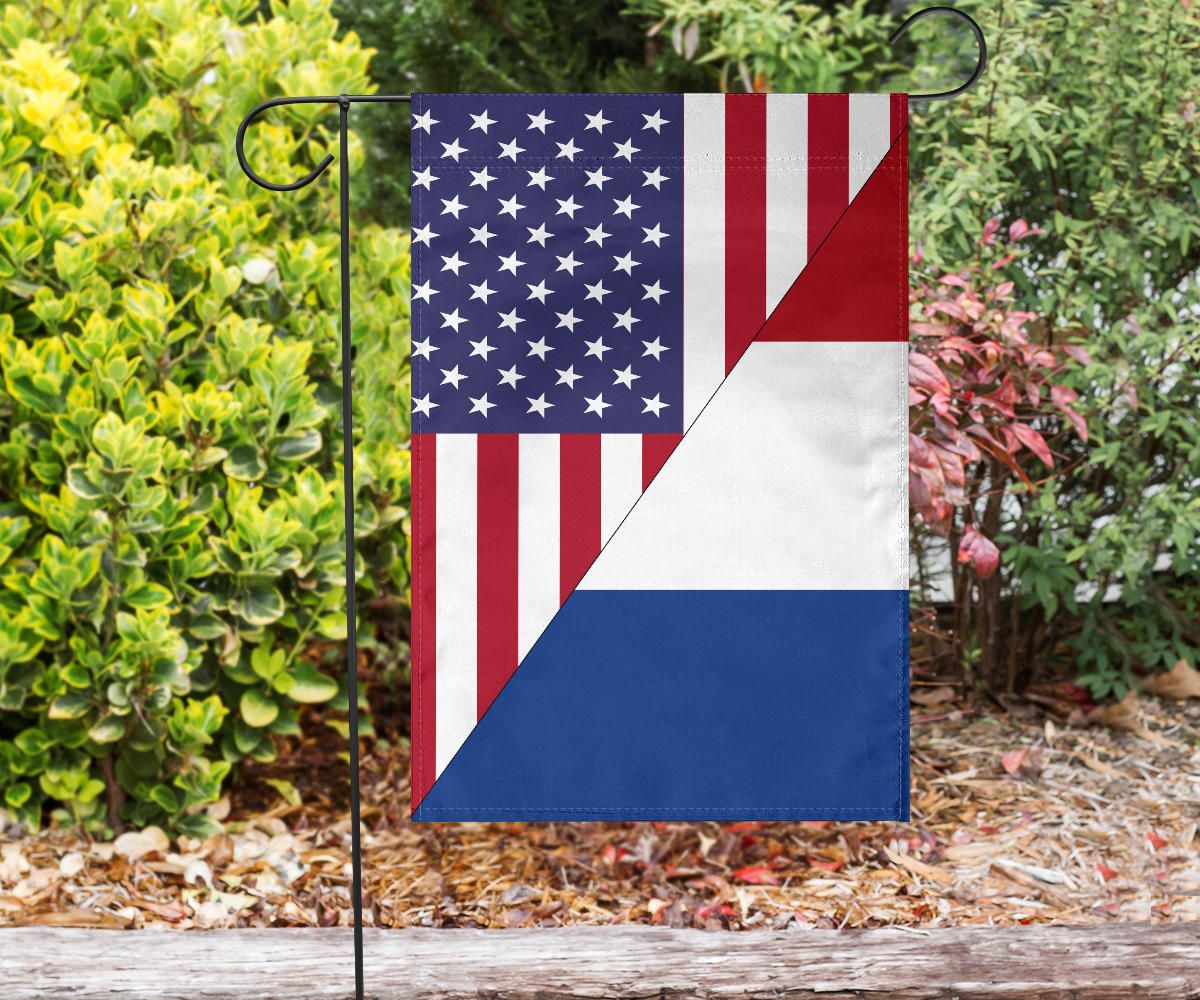 Us Flag With Netherlands Flag RLT7 - Wonder Print Shop