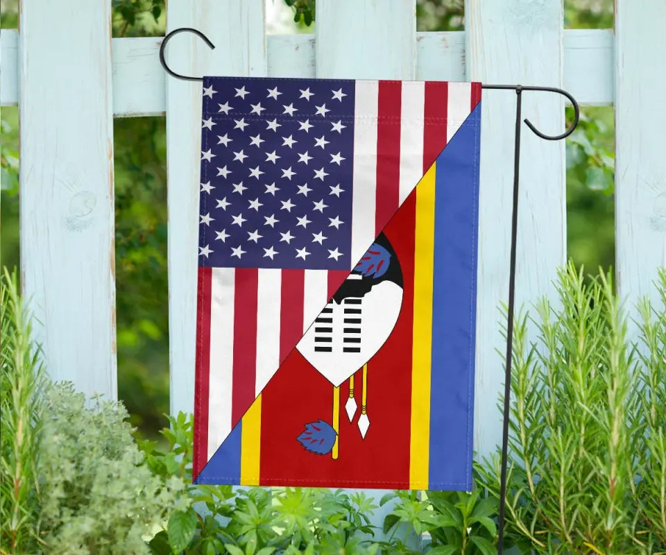 US Flag with Eswatini Flag RLT12 - Wonder Print Shop