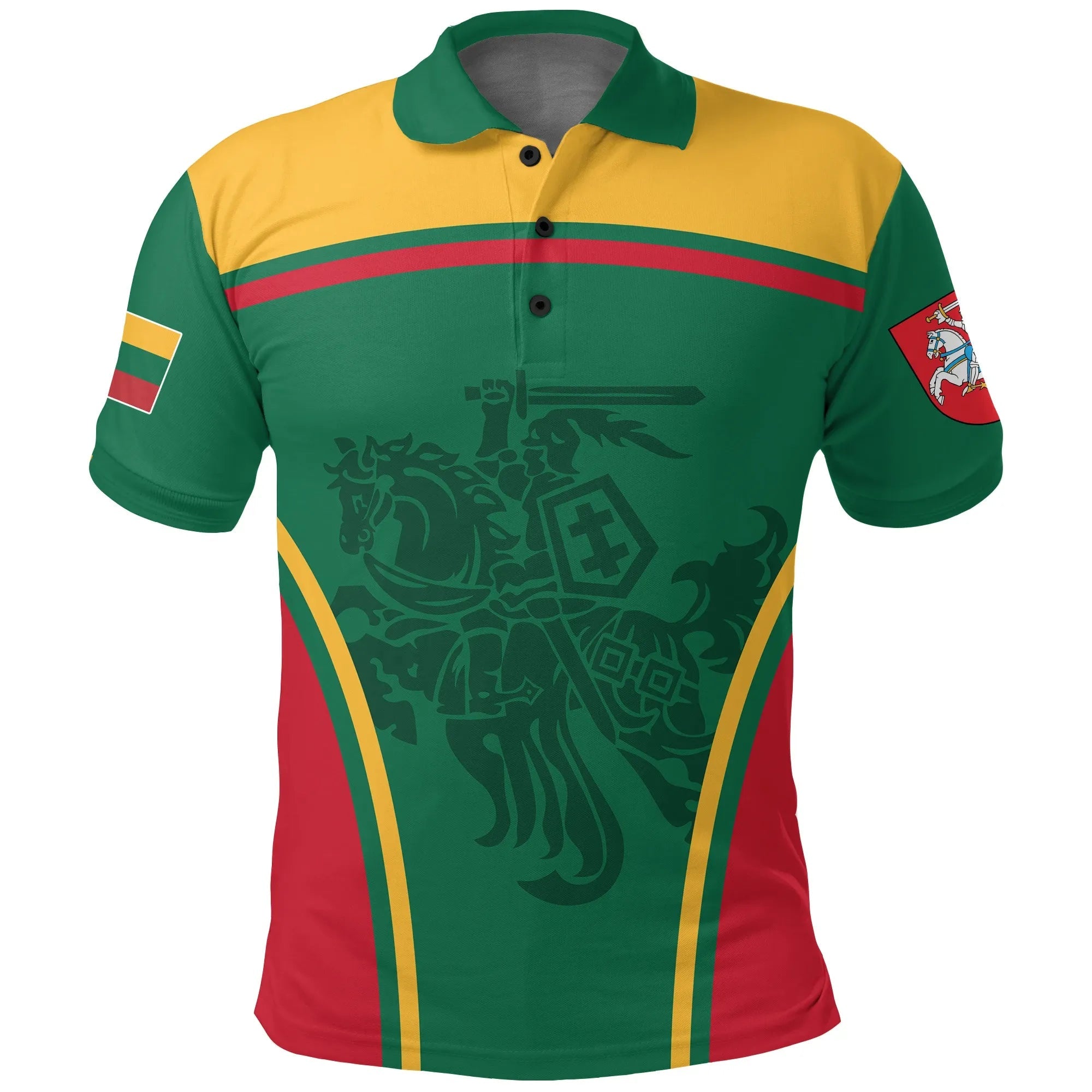 Lithuania Polo Shirt Active Warrior RLT6 - Wonder Print Shop