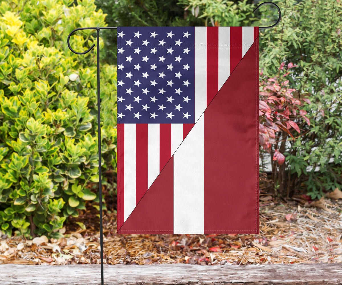 US Flag with Latvia Flag RLT6 - Wonder Print Shop