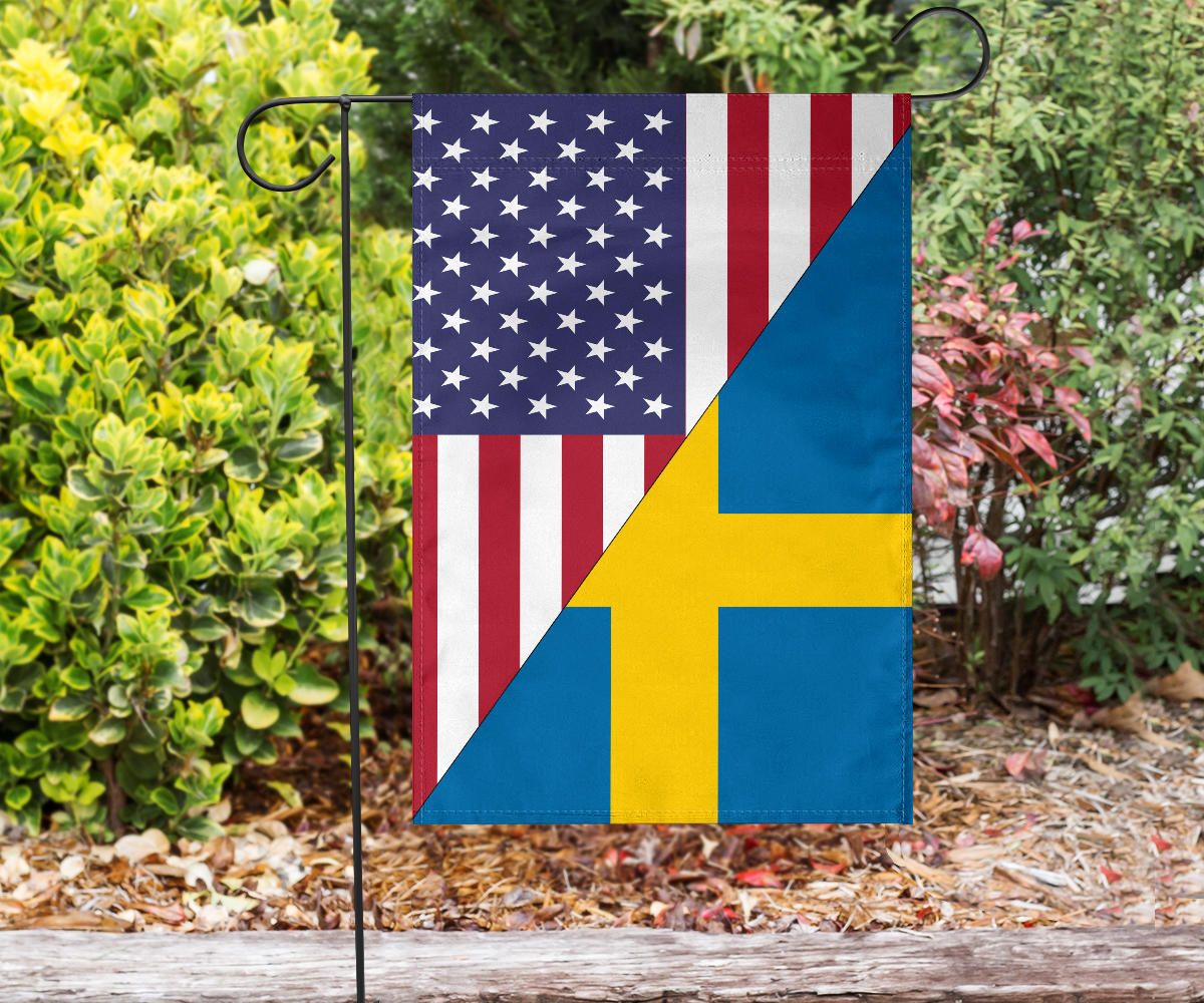 Us Flag With Sweden Flag RLT7 - Wonder Print Shop